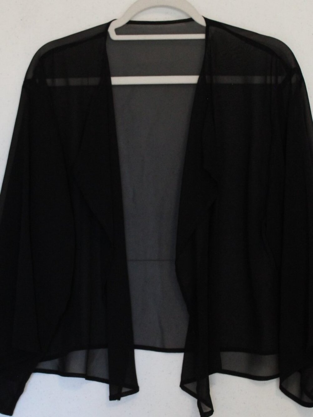 Unbranded Sheer Shrug Womens Size XL? (no size tag) Black 3/4 Sleeve